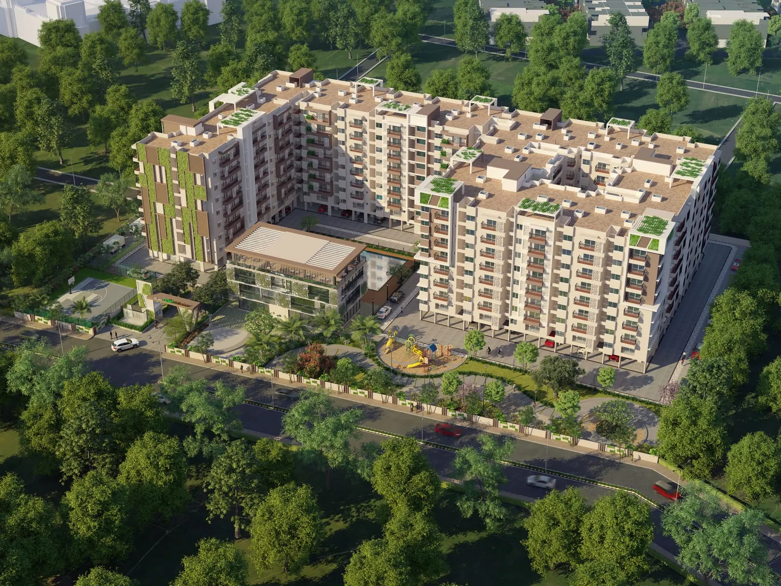 Green Boulevard aerial panoramic view